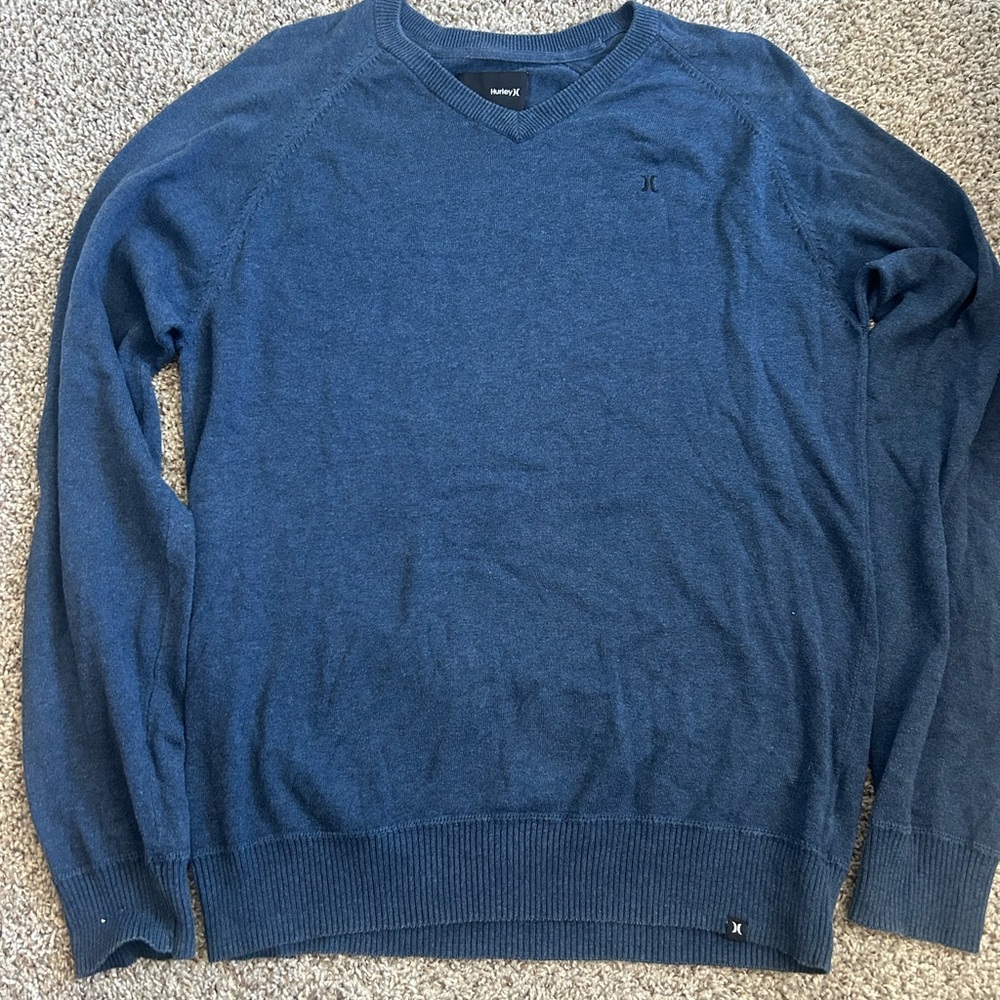 Hurley Men's Deep Blue V-Neck Sweater